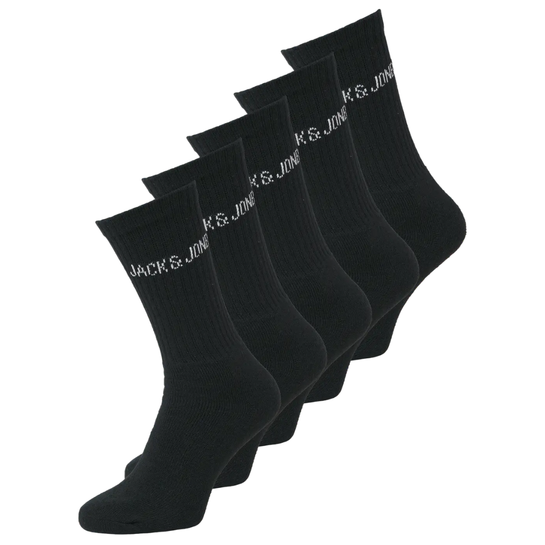 J&J Crne Čarape JACREGEN TENNIS SOCK 5 PACK
